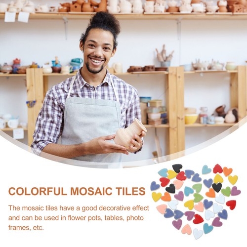 200 G Remplisseur Mosaïque De Coeur Céramique Colorée Carreaux Colorés - Afbeelding 2 van 11