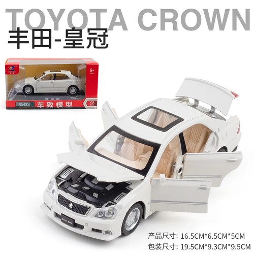 1:32 Toyota Crown alloy car model Diecast toy Vehicle Collection w/ Sound Light - Picture 5 of 19
