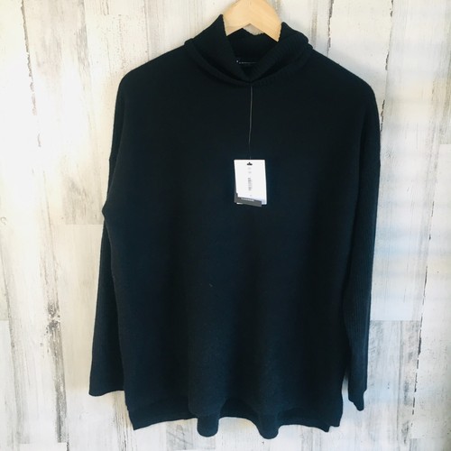 NWT $198 Bloomingdale's 100% Cashmere Turtleneck Sweater Tunic Ribbed Sleeves M - Picture 1 of 7