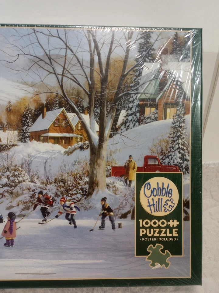 Rompecabezas Cobble Hill 1000 piezas hockey sobre lago congelado 80059 deportes de invierno Foto 3 de 4