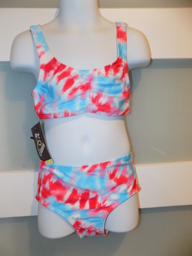 ART CLASS Splash Tie Dye Bikini Set UPF 50+ Size XS (4/5) Girl's NEW - Picture 2 of 3