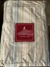 Amy Coe Alphabet Soup Crib skirt dust ruffle blue green yellow baby boy girl