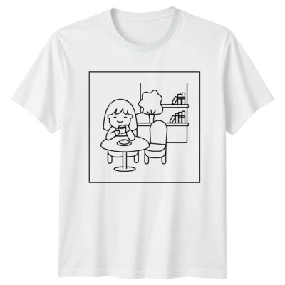 Coffee Lover Reading Damen T-Shirt Herren Grafik Tee Unisex Oberteil