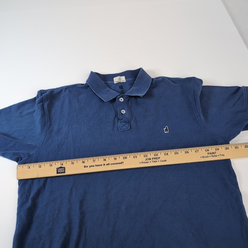 Johnnie-O Polo Shirt Mens Medium Navy Blue Short Sleeve Polyester Hanging Out - Picture 3 of 6