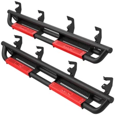 6" Running Boards for 2019-2026 Chevy Silverado 1500 Crew Cab Side Step Bars Red