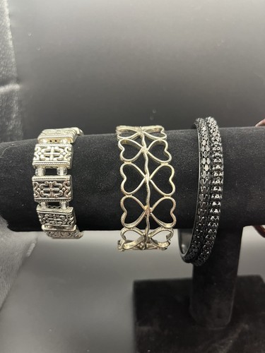 Bracciali, lotto di 6: argento, elasticizzato, bracciale, polsino, pietra preziosa - Foto 2 di 4