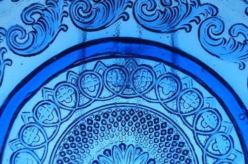 French St Louis Cobalt Pressed Glass Sand & Garland Pattern 7 Inch Plate C.1840 - Picture 3 of 12