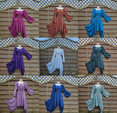 Tunika Bluse Langarm Mittelalter Renaissance Schlankmacher One Size 8 10 12 16 18 20