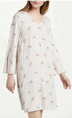 Numph Antonia Kleid/Cloudgrau Größe 12 neu kostenloser Versand UK Verkäufer