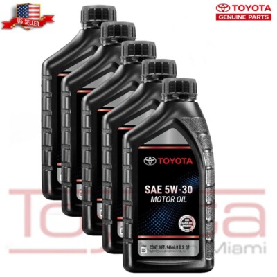 5 Pack OEM Genuine Toyota Motor Oil SAE 5W-30 5 Quarts 00279-1QT5W 