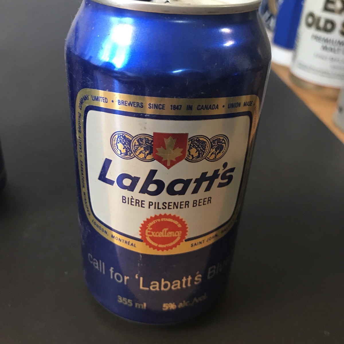 70’ｓ Labatt's ラバッツ カナダ ビール ビンテージ ペンホルダー Labatts Blue Vintage Beer Can Collection (Lot Of 4 Rare