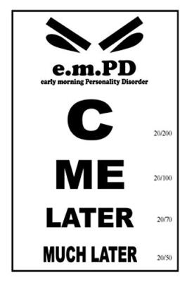 e.m.PD Eye Chart: C Me Later Much Later, Therapy 9781710498165 Free Shipping-,