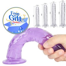 Soft Jelly Big Dildo Realistic Penis Dong Suction Anal Sex Toy for Women 4 Size