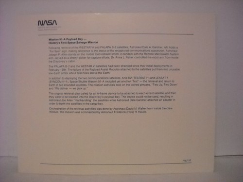Nasa Print of Mission 51-A Payload Bay - History's First Space Salvage Mission - Picture 5 of 7