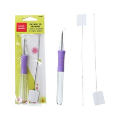 EMBROIDERY STITCHING FELTING PUNCH NEEDLE TOOL AND THREADER FOR SEWING SET CRAFT
