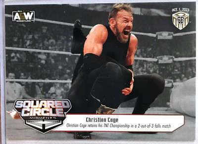 CHRISTIAN CAGE - SILVER Squared Circle Achievement Card AEW Match Dated Moments