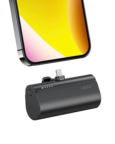 Mini Portable Charger for iPhone, 5000mAh 20W PD Fast Charging A iPhone Black