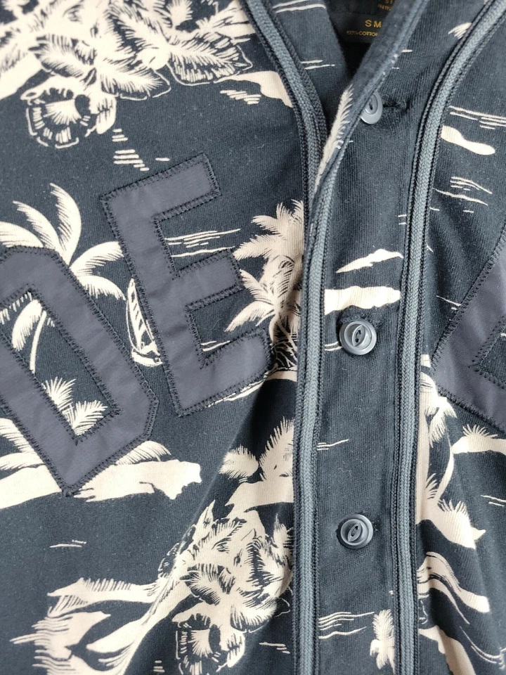 10 Deep Aloha Floral Graphic Short Sleeve Button Front Cotton Shirt Mens Small - Image 3 of 4