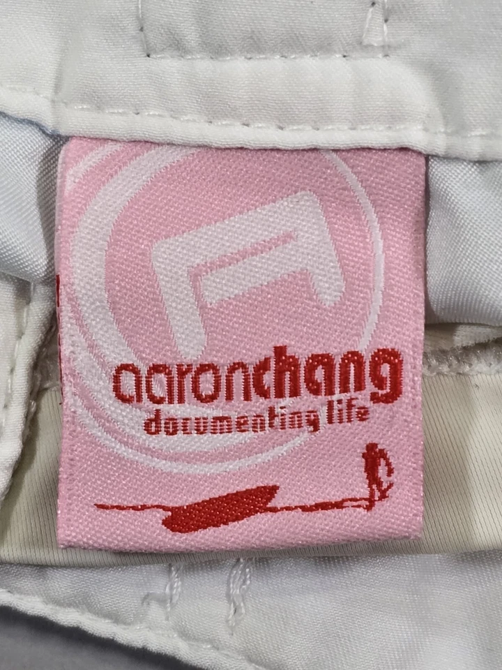 Pantalones Cortos Aaron Chang Mujer 11 Estilo 4W09P Cintura 33 Poliéster Azul y Blanco Foto 3 de 4