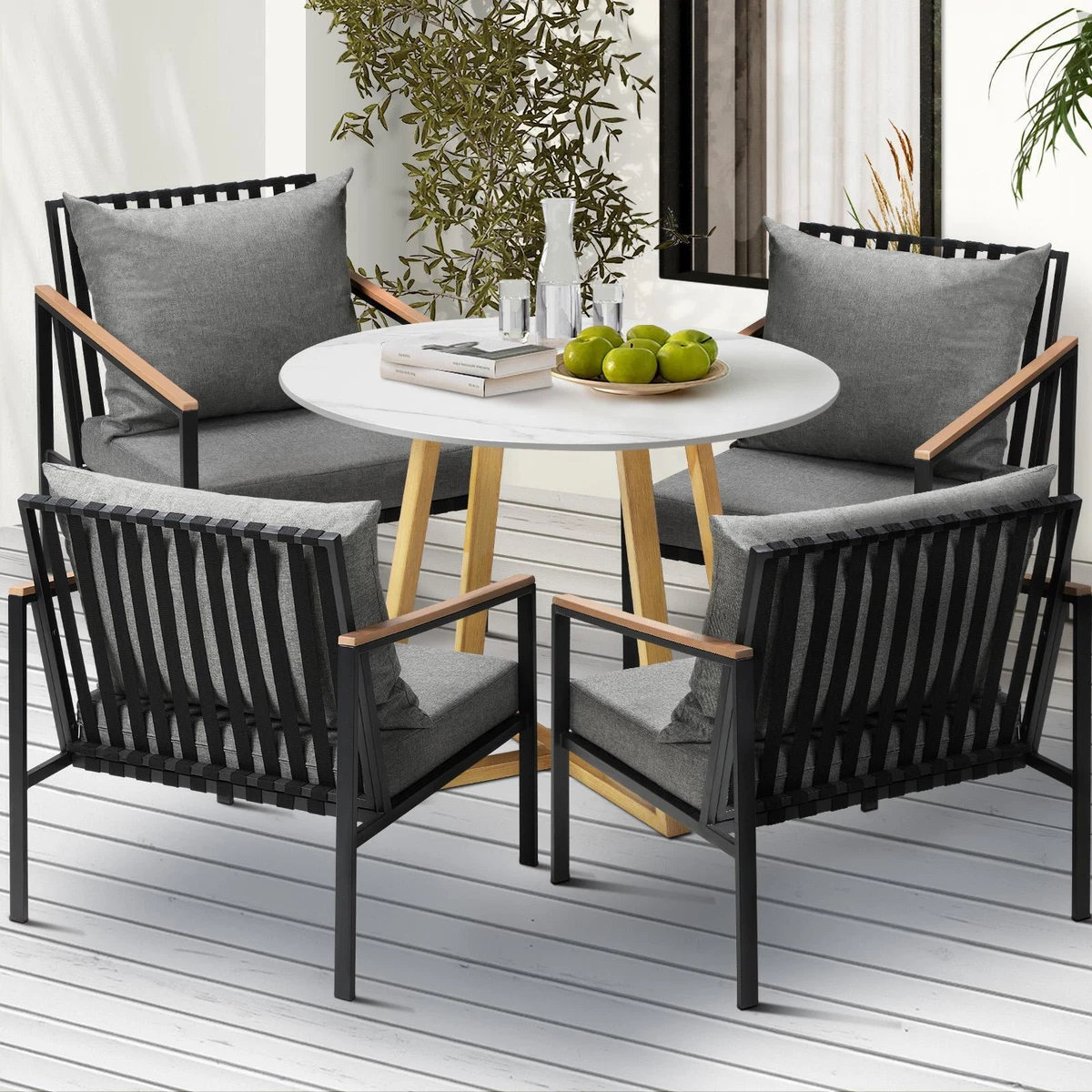 Stone patio sale table set