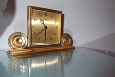 LE COULTRE - HI 20s DECO BEDSIDE ALARM CLOCK - BRASS & GLASS - RARE - MINT
