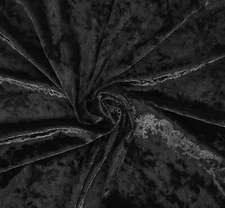 Black Crushed Velvet Spandex Fabric by the Yard 4 Way Stretch 230 GSM