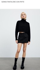 Zara Womens Black Gonna Pantalone con Parte Size XS Zip