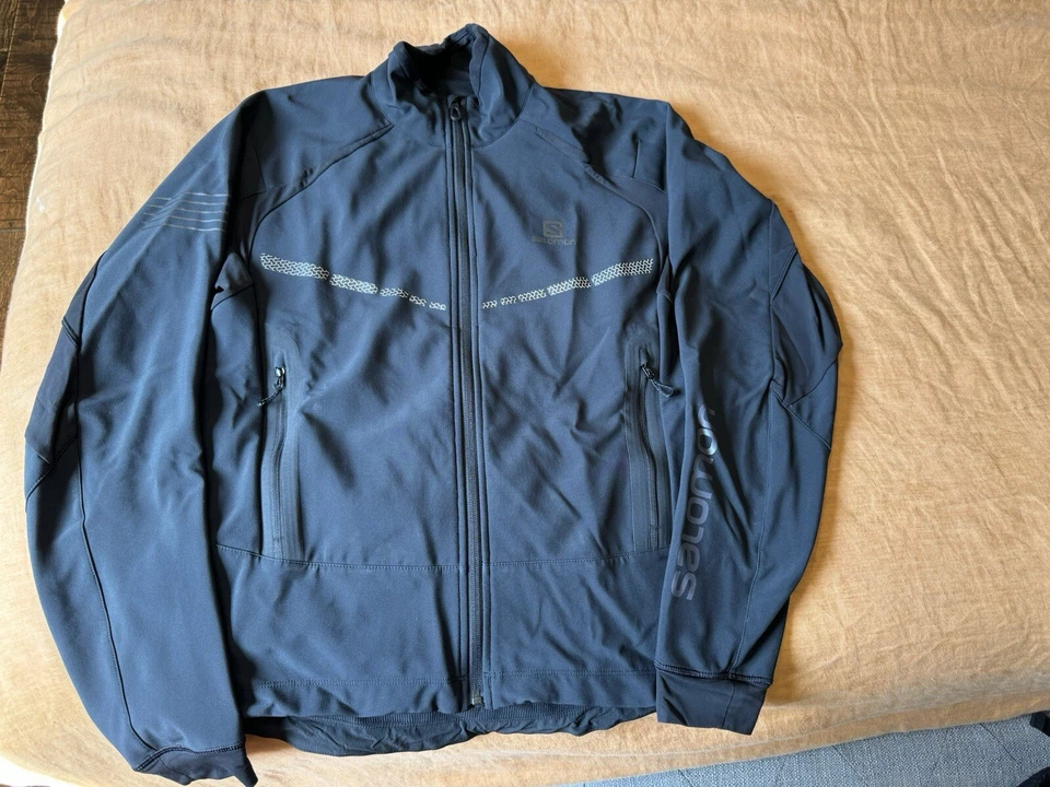 Salomon RS Warm Soft Shell Mens Size Medium Advanced Skin Jacket Black Full-Zip - Image 2 of 4