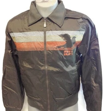 Mens David & Goliath Brown Orange Peace Dove Zip Up Windbreaker Light Jacket
