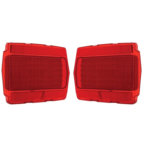 1964-1966 Ford Mustang Red Rear LED Tail Brake Light Lamp Lenses & Flasher Pair - Picture 4 of 8