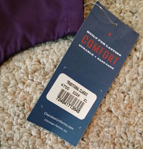 Cherokee scrub womens V-Neck Top XL Purple 4700 EGGW Classic Traditional New - Picture 4 of 14