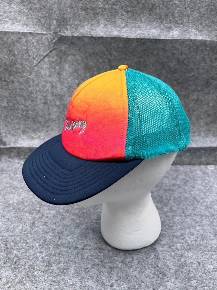 Boné Billabong Snap Back Youth tamanho único azul laranja 100% poliéster caminhoneiro - Imagem 4 de 4