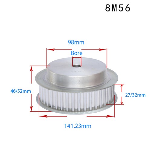 BF-type HTD8M 25mm / 30mm Timing Belt Pulley 12 - 72 Tooth for CNC Step Motor - Picture 44 of 49