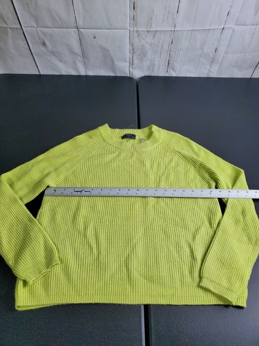 TAHARI Women's SZ S Bright Kiwi Green Long Sleeve Crew Neck Sweater NWT - Picture 5 of 9