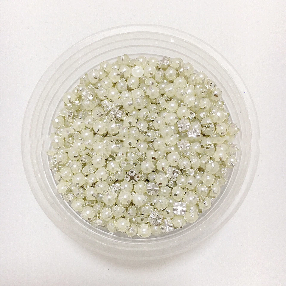 100x Mini Pearl Button Plastic Doll Clothes Dress Sewing Accessories DIY 3mm/4mm - Image 4 of 4