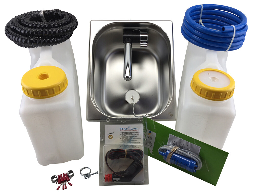 ROGONPDK Camping Spüle Einzelschale - Edelstahl Wohnmobil Waschbecken Mit Wasserhahn & Zubehör