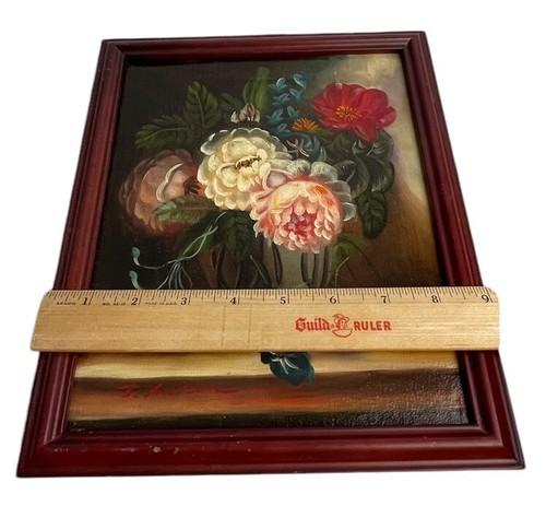 Beautiful Floral Oil Painting Signed J Moran Framed Small Bouquet - Picture 2 of 6