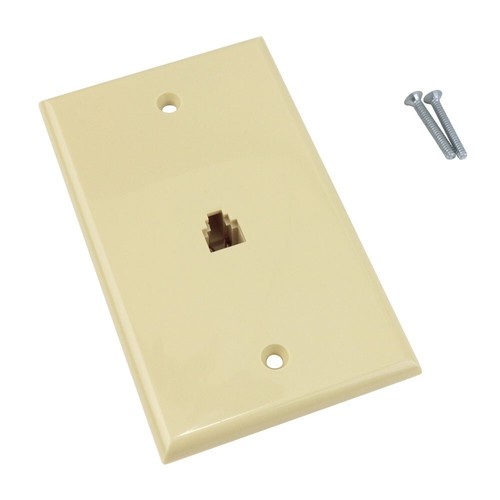 Construct Pro Single Gang Flush Mount Wall Plate, Phone Jack (Ivory) - Picture 5 of 5