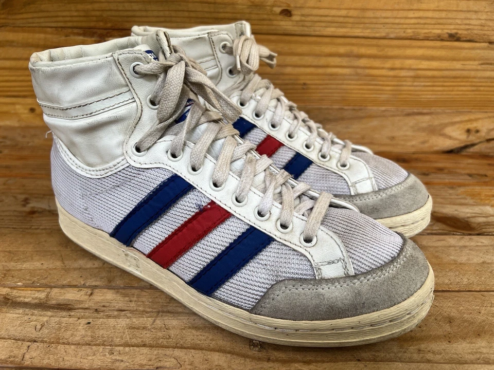 Rare Vintage 70s Adidas Americana Hightop Sneakers Made In France Size US 6 - Image 3 of 4