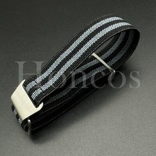20 22 MM Black Parachute Elastic Nylon Strap Watch Quick Release Fits for Tudor