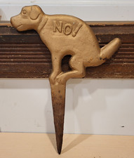 Dog No Poop Sign Cast Iron Yard Sign Warning Stay Off Lawn STOP Neighbor Animals