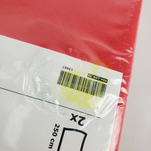 Ikea Annalouisa Curtains 1 Pair (2 Panels) Cotton 57" x 98" Red New 100% Cotton  - Picture 7 of 7