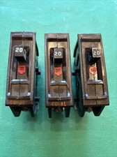 Lot Of 3 20 Amp Single Pole Breakers Continuity Tested