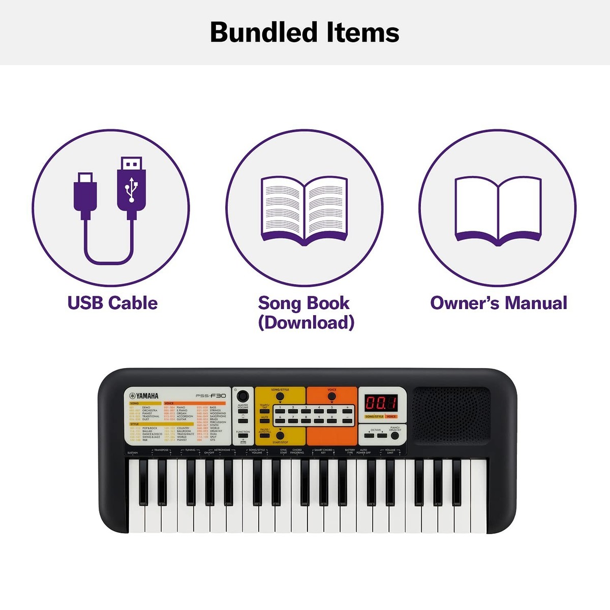 Yamaha PSS-F30 37鍵シンセサイザー Yamaha PSSF30 37-Key Min-Key Keyboard – Yamaha USA