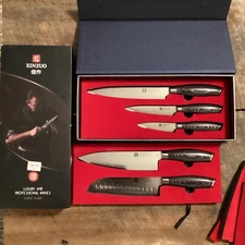 XINZUO Damascus 5Pcs Kitchen Knife Set, Professional Sharp Cooking. *Damaged Box