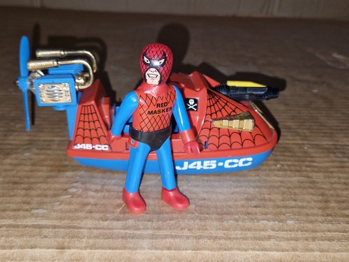 Vintage 80's Airgam Boys Super Fantastics SPIDERMAN & BOAT Bootleg K/O Figure - Picture 5 of 13