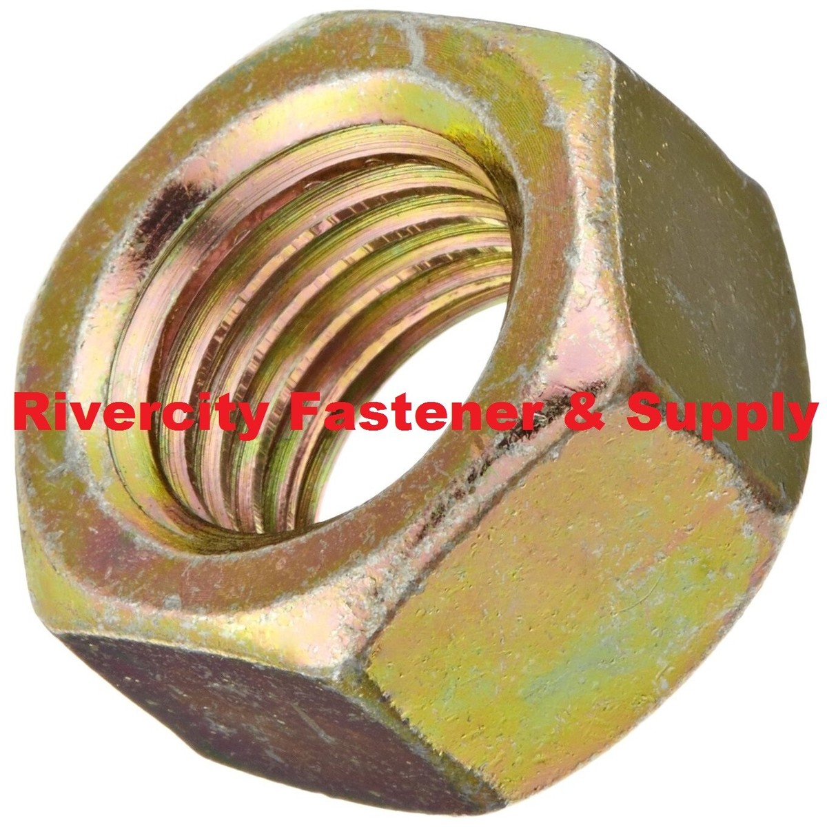 100 Pack 5/8-11 Grade 8 Hex Nuts – Yellow Zinc Plated Hardened Steel