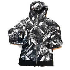 LULULEMON Scuba Hoodie III Static Mist white black print jacket size 2