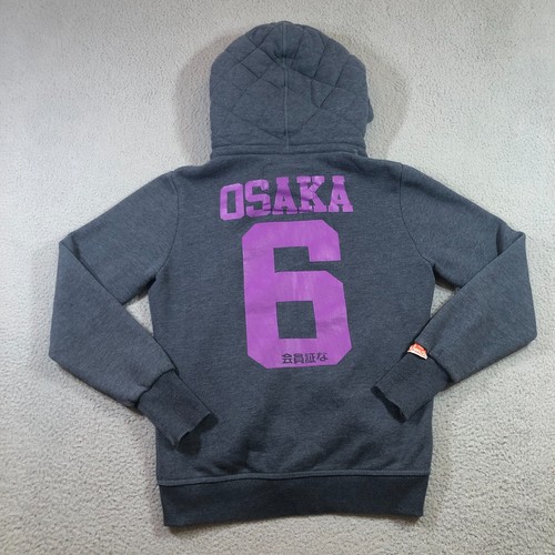 Superdry Osaka hoodie sweater Womens M Gray Full Zip - Picture 12 of 15