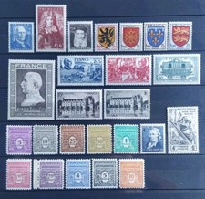 France 70 Timbre superbe année 1944 complète N° 599/668 Neuf** cote 118€